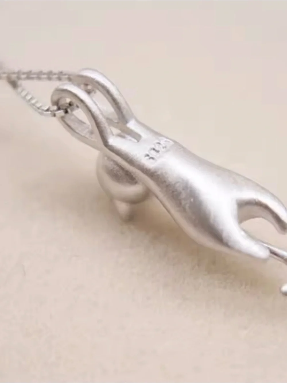 Stirling Silver Cat Pendant Necklace - Sleek Silver Cat Charm